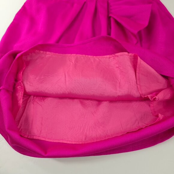 BCBGeneration ONE SHOULDER HOT PINK COCKTAIL DRESS WOMEN'S SIZE 12 LINED *FLAW* - Picture 9 of 16